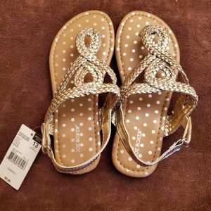 Girls Gold Sandals sz 13- Brand new